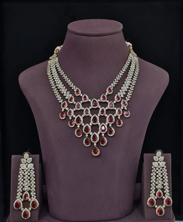 Cz Necklace 11426 - KRISHNA'S SWETA JEWELLERY