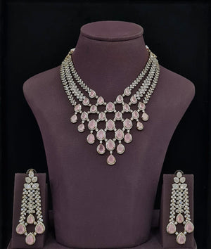 Cz Necklace 11426 - KRISHNA'S SWETA JEWELLERY