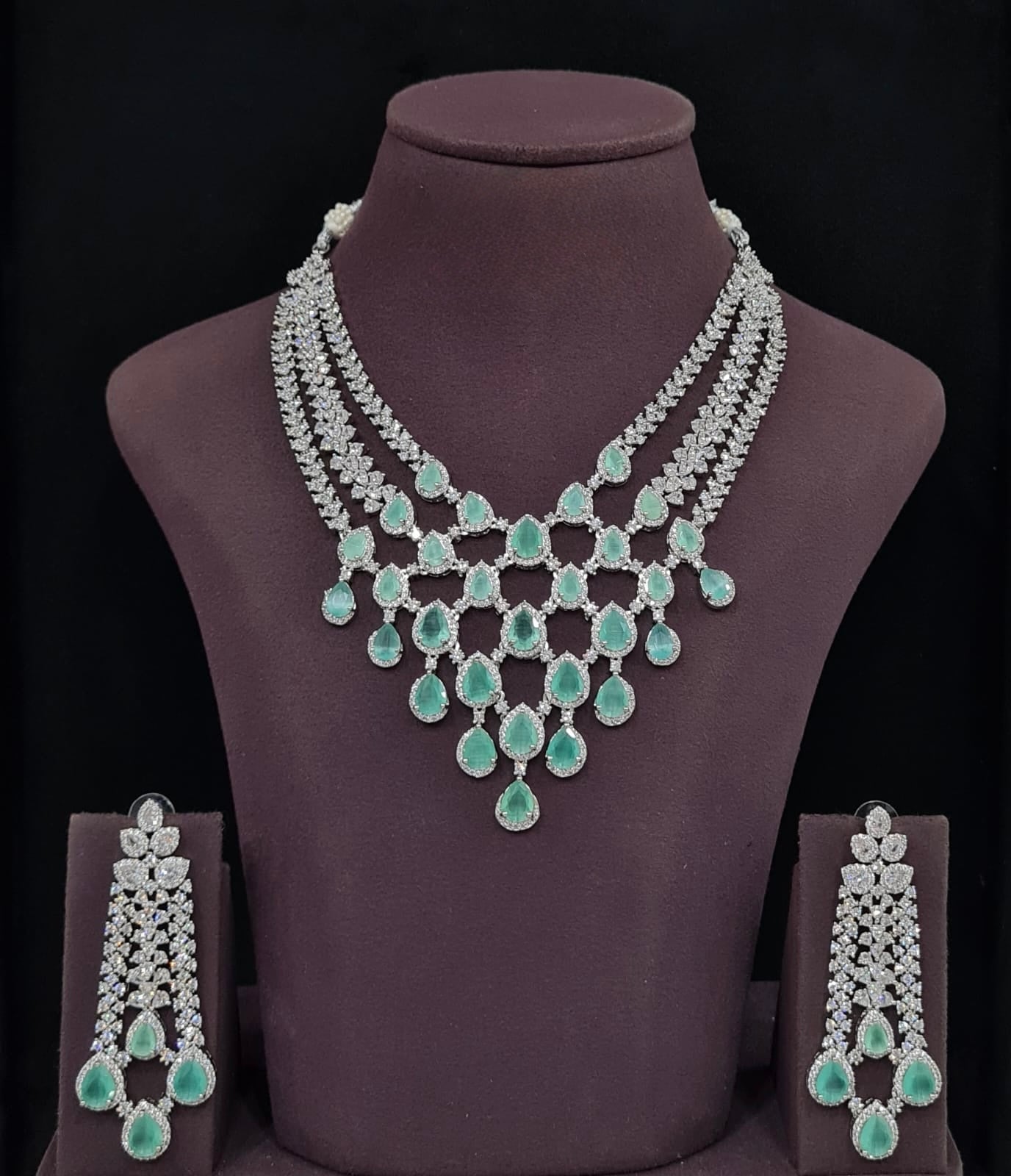 Cz Necklace 11426 - KRISHNA'S SWETA JEWELLERY