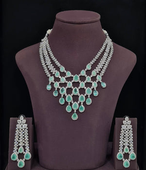 Cz Necklace 11426 - KRISHNA'S SWETA JEWELLERY