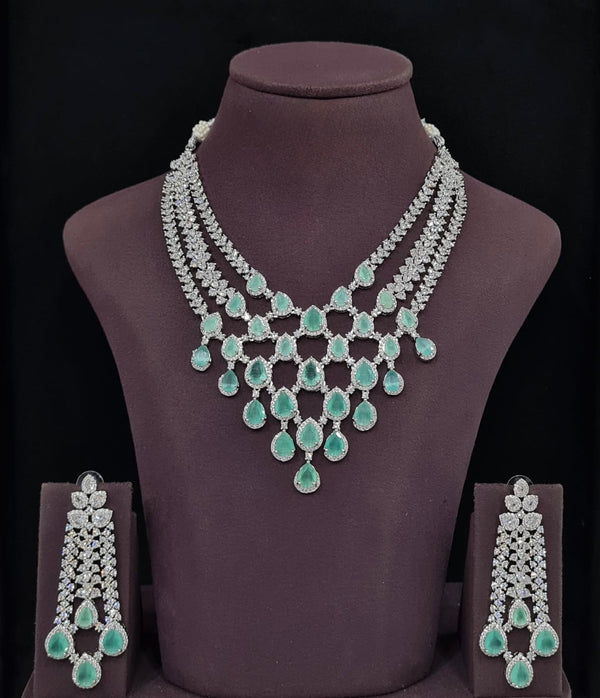 Cz Necklace 11426 - KRISHNA'S SWETA JEWELLERY