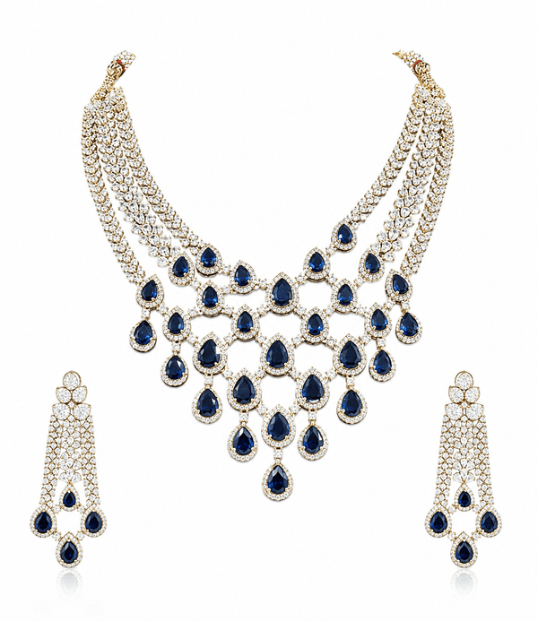 Cz Necklace 11426 - KRISHNA'S SWETA JEWELLERY
