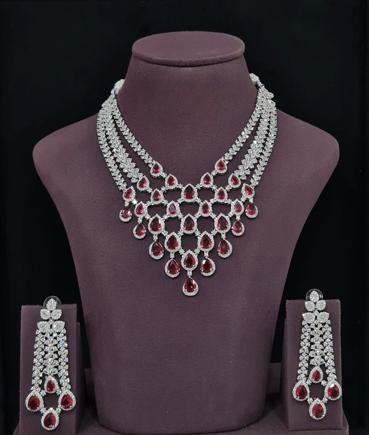 Cz Necklace 11426 - KRISHNA'S SWETA JEWELLERY