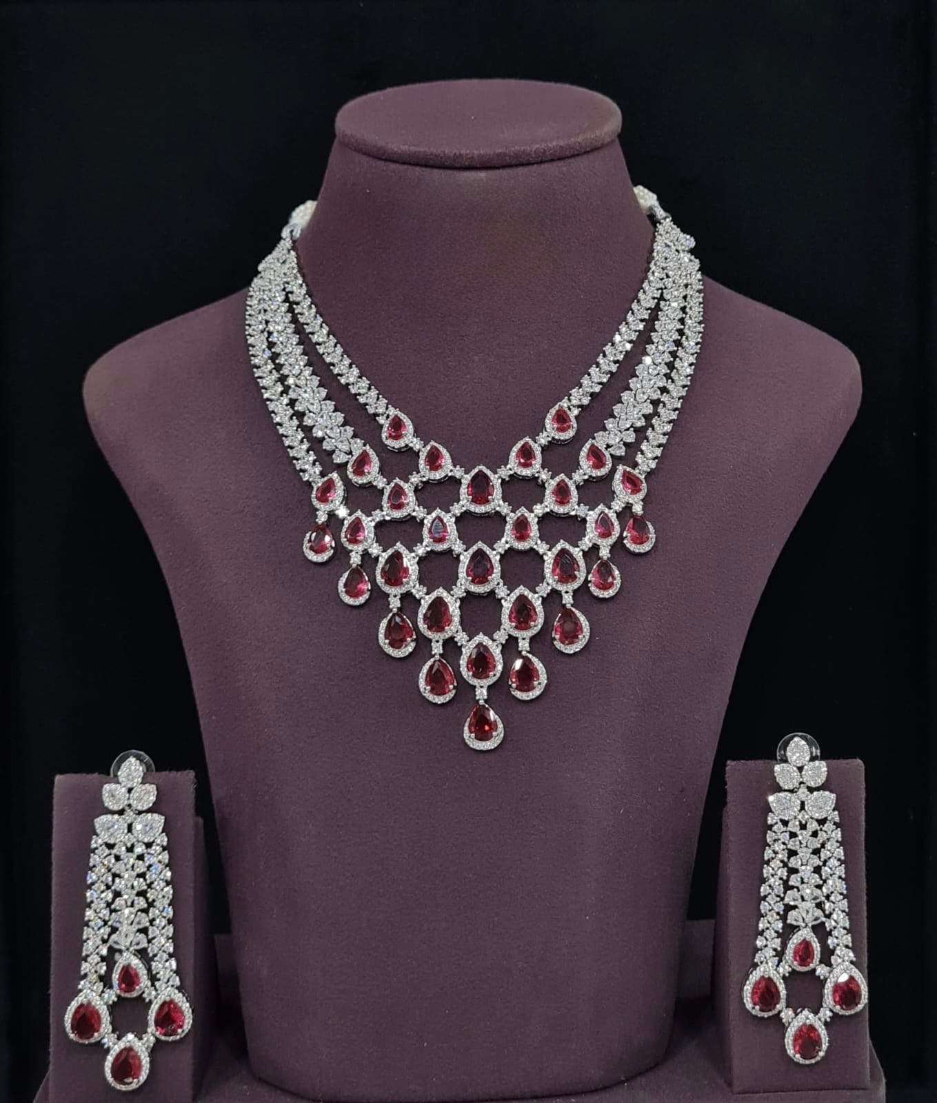 Cz Necklace 11426 - KRISHNA'S SWETA JEWELLERY