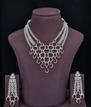 Cz Necklace 11426 - KRISHNA'S SWETA JEWELLERY