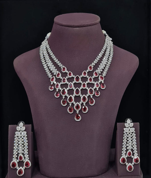 Cz Necklace 11426 - KRISHNA'S SWETA JEWELLERY