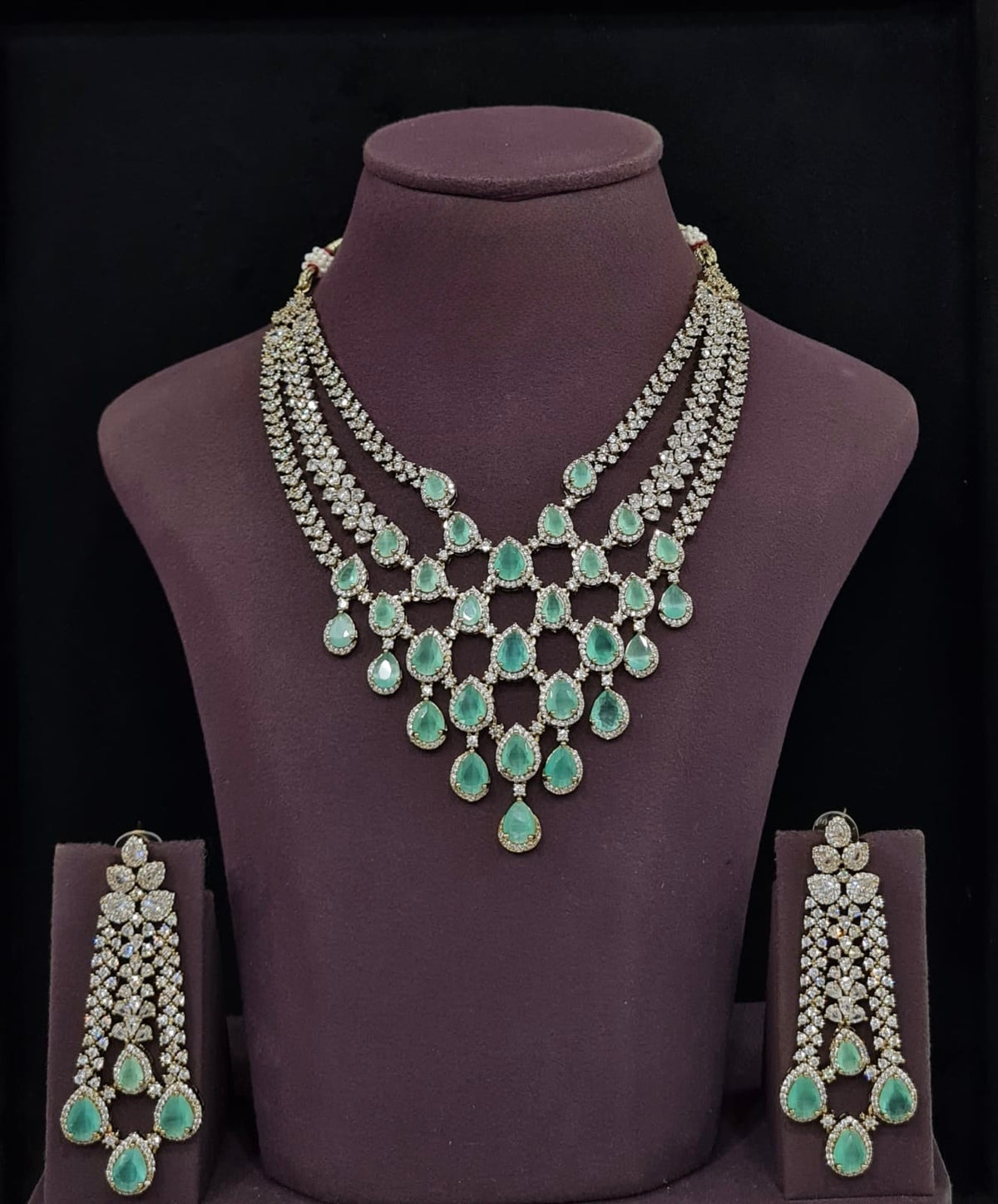 Cz Necklace 11426 - KRISHNA'S SWETA JEWELLERY