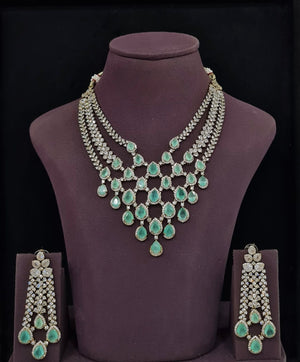 Cz Necklace 11426 - KRISHNA'S SWETA JEWELLERY