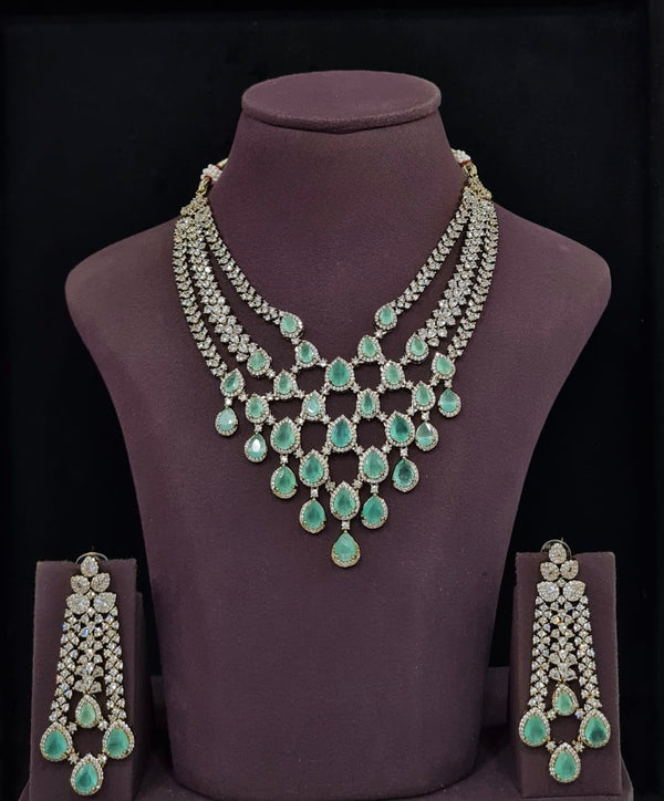 Cz Necklace 11426 - KRISHNA'S SWETA JEWELLERY