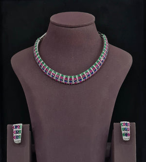 Cz Necklace 11612 - KRISHNA'S SWETA JEWELLERY