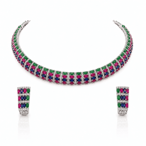 Cz Necklace 11612 - KRISHNA'S SWETA JEWELLERY