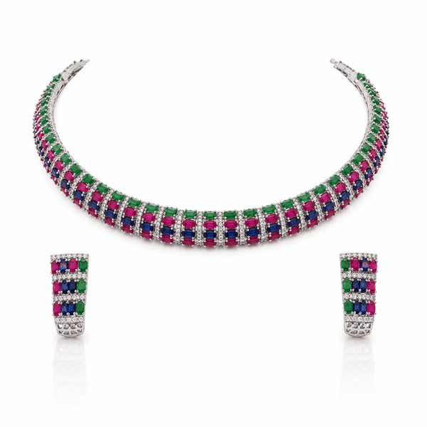 Cz Necklace 11612 - KRISHNA'S SWETA JEWELLERY