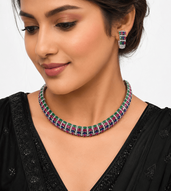 Cz Necklace 11612 - KRISHNA'S SWETA JEWELLERY