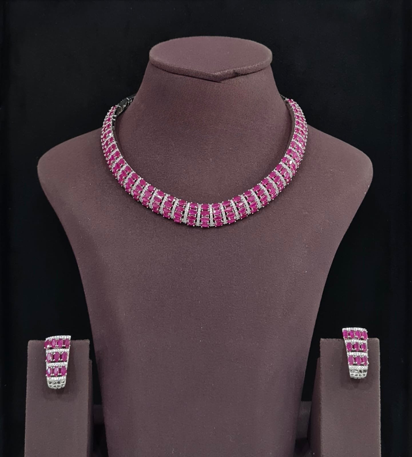 Cz Necklace 11612 - KRISHNA'S SWETA JEWELLERY