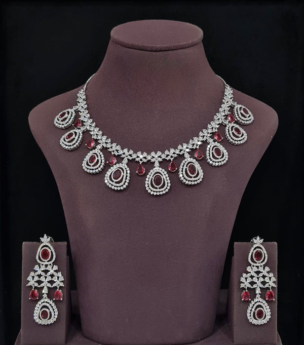 Cz Necklace 11647 - KRISHNA'S SWETA JEWELLERY