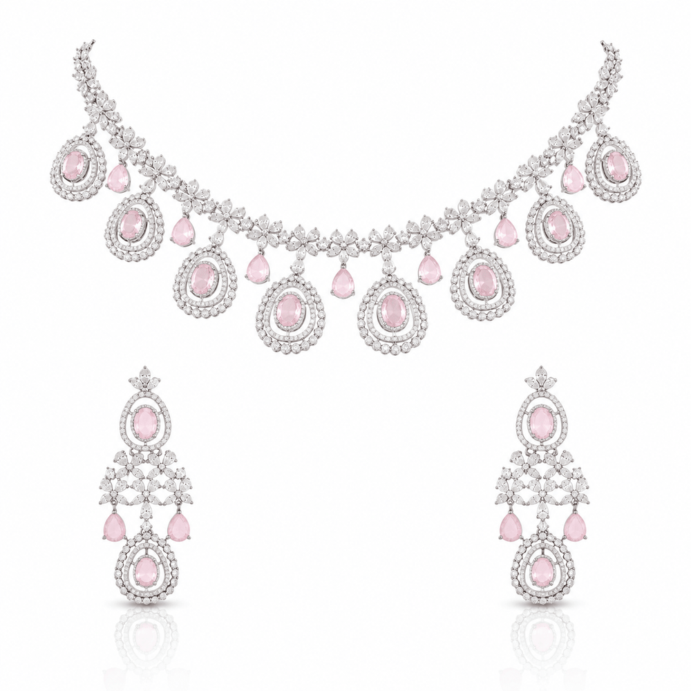 Cz Necklace 11647 - KRISHNA'S SWETA JEWELLERY