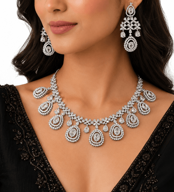 Cz Necklace 11647 - KRISHNA'S SWETA JEWELLERY