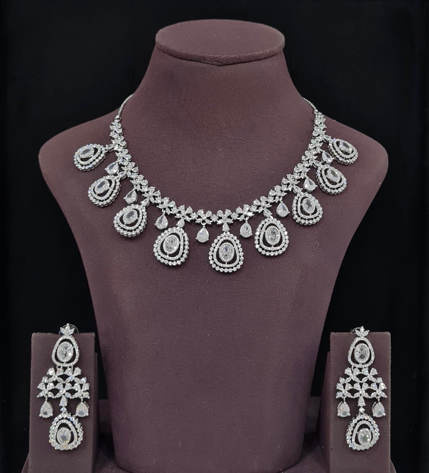 Cz Necklace 11647 - KRISHNA'S SWETA JEWELLERY
