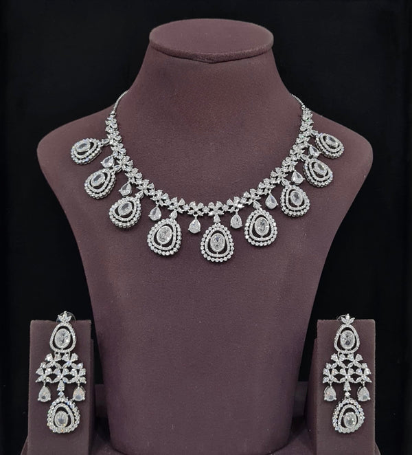 Cz Necklace 11647 - KRISHNA'S SWETA JEWELLERY