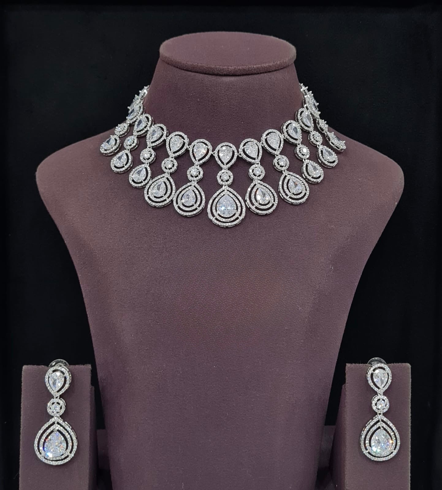 Cz Necklace 11648 - KRISHNA'S SWETA JEWELLERY