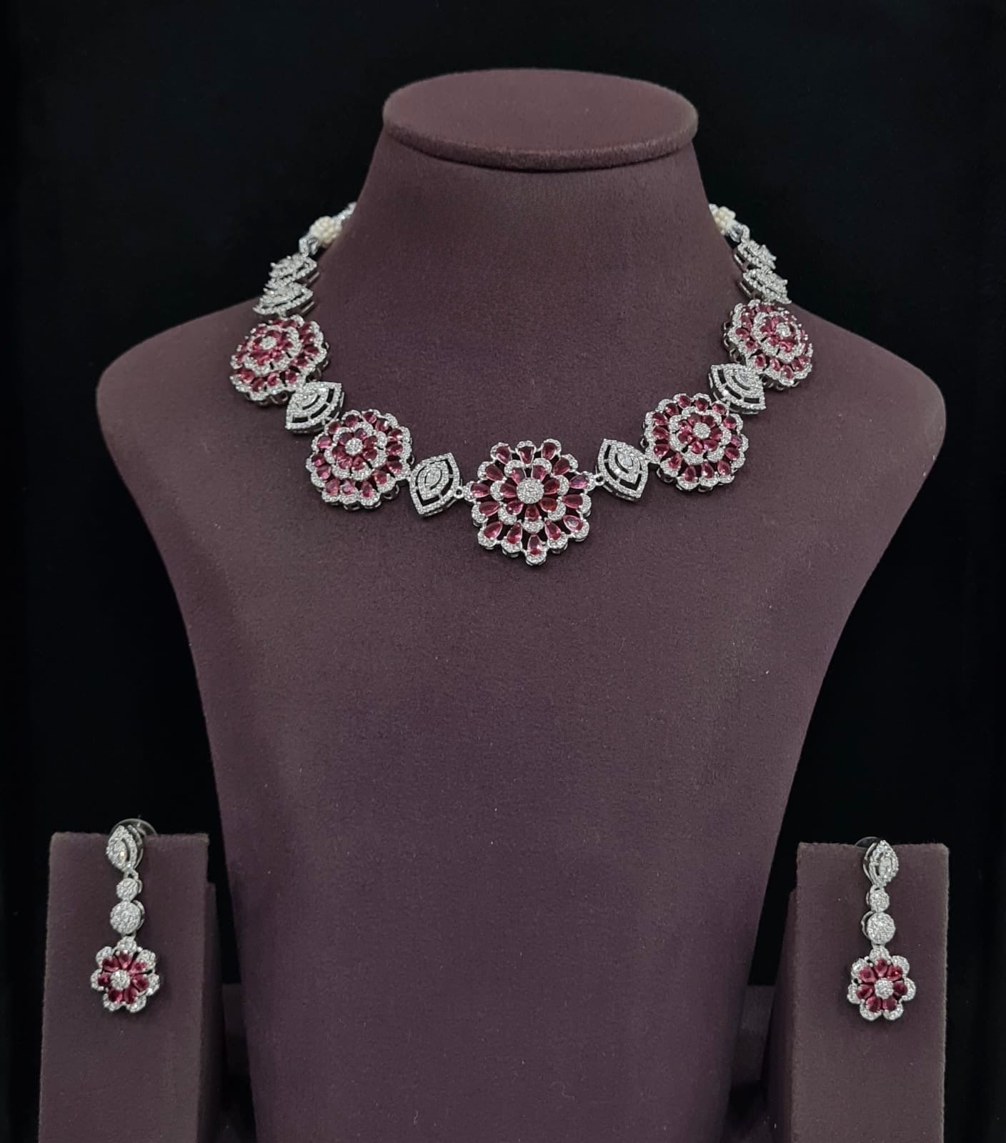 Cz Necklace 11650 - KRISHNA'S SWETA JEWELLERY