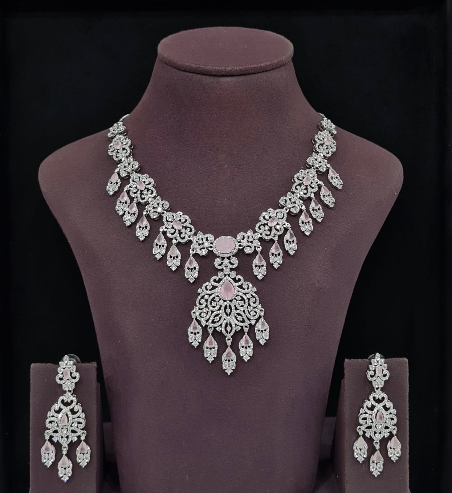 Cz Necklace 11651 - KRISHNA'S SWETA JEWELLERY