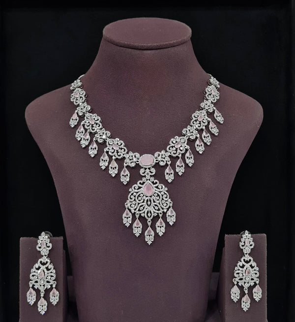 Cz Necklace 11651 - KRISHNA'S SWETA JEWELLERY