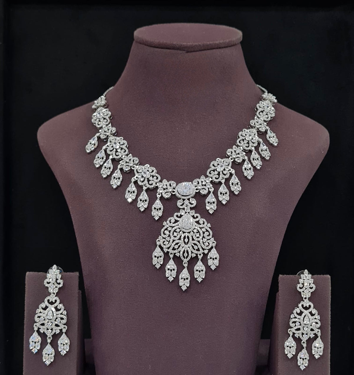 Cz Necklace 11651 - KRISHNA'S SWETA JEWELLERY