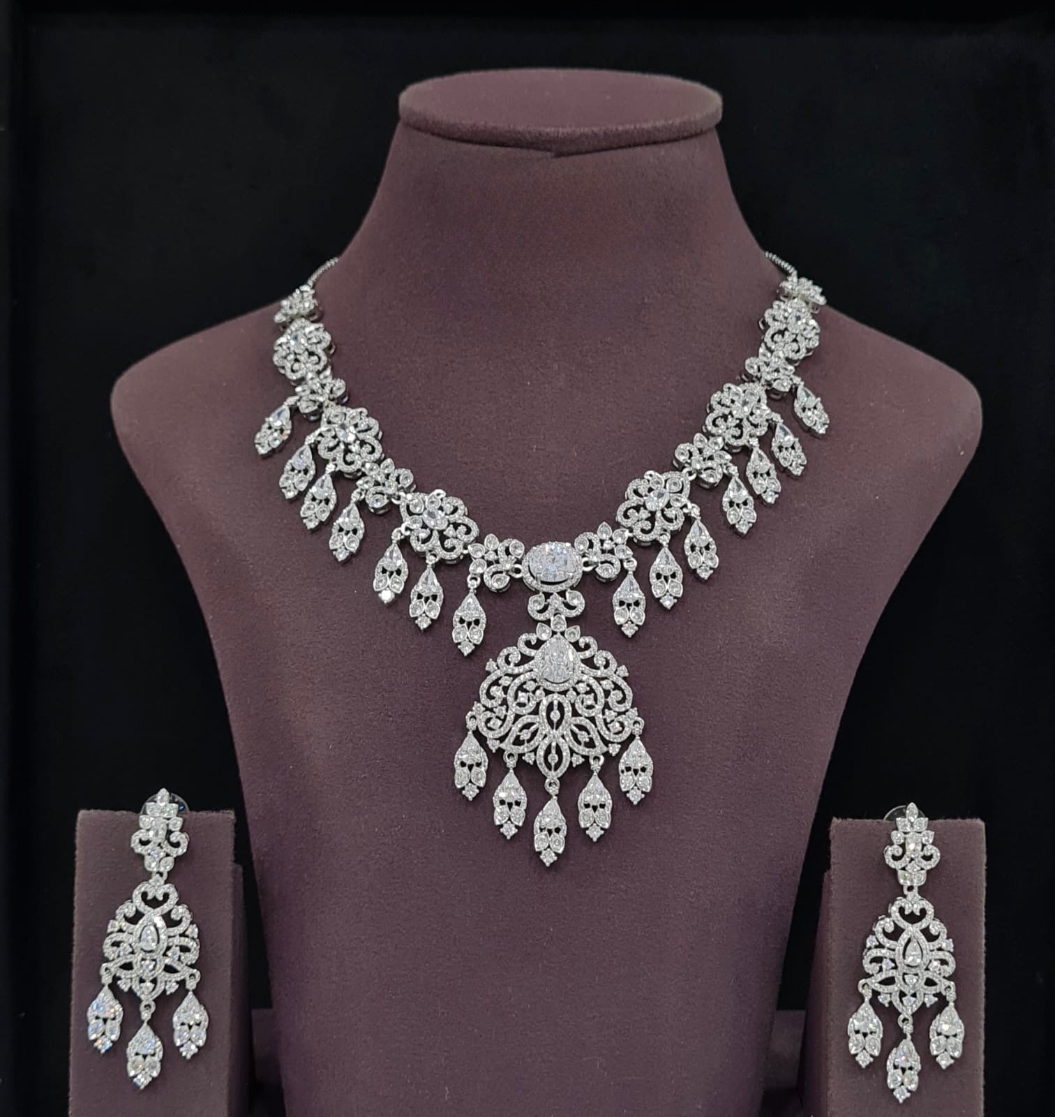 Cz Necklace 11651 - KRISHNA'S SWETA JEWELLERY