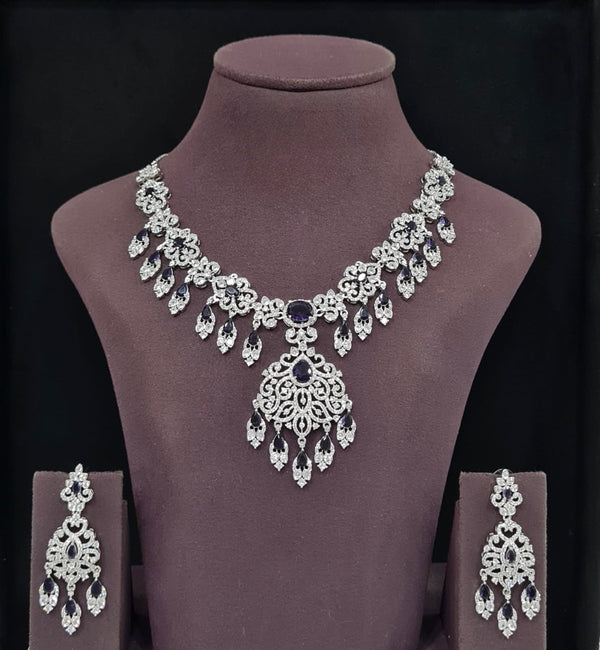 Cz Necklace 11651 - KRISHNA'S SWETA JEWELLERY