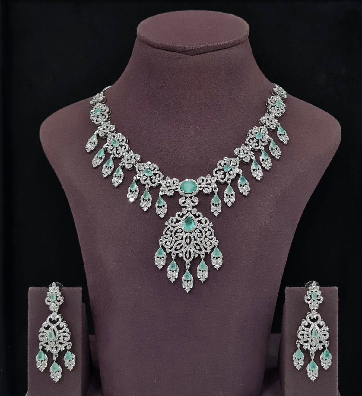 Cz Necklace 11651 - KRISHNA'S SWETA JEWELLERY