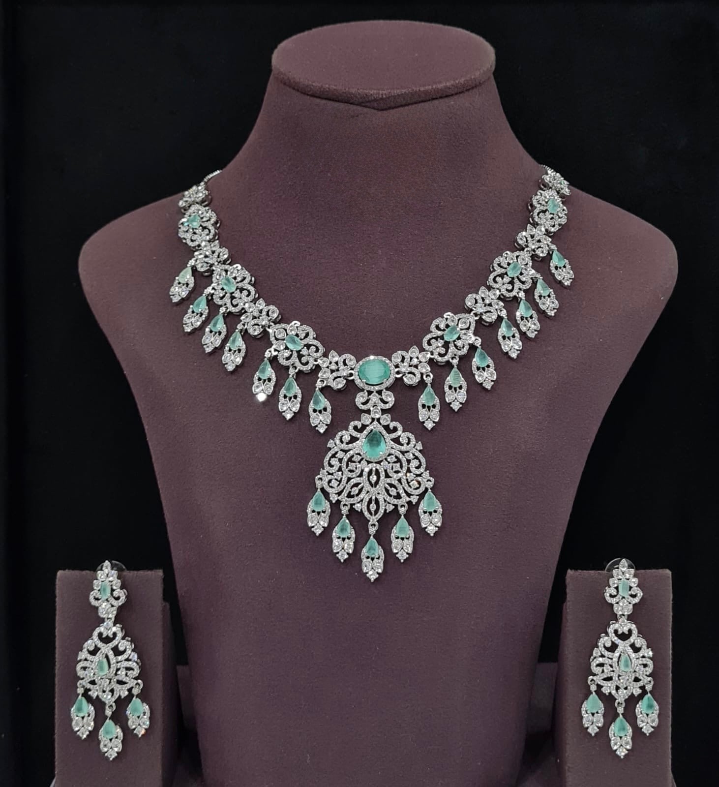 Cz Necklace 11651 - KRISHNA'S SWETA JEWELLERY