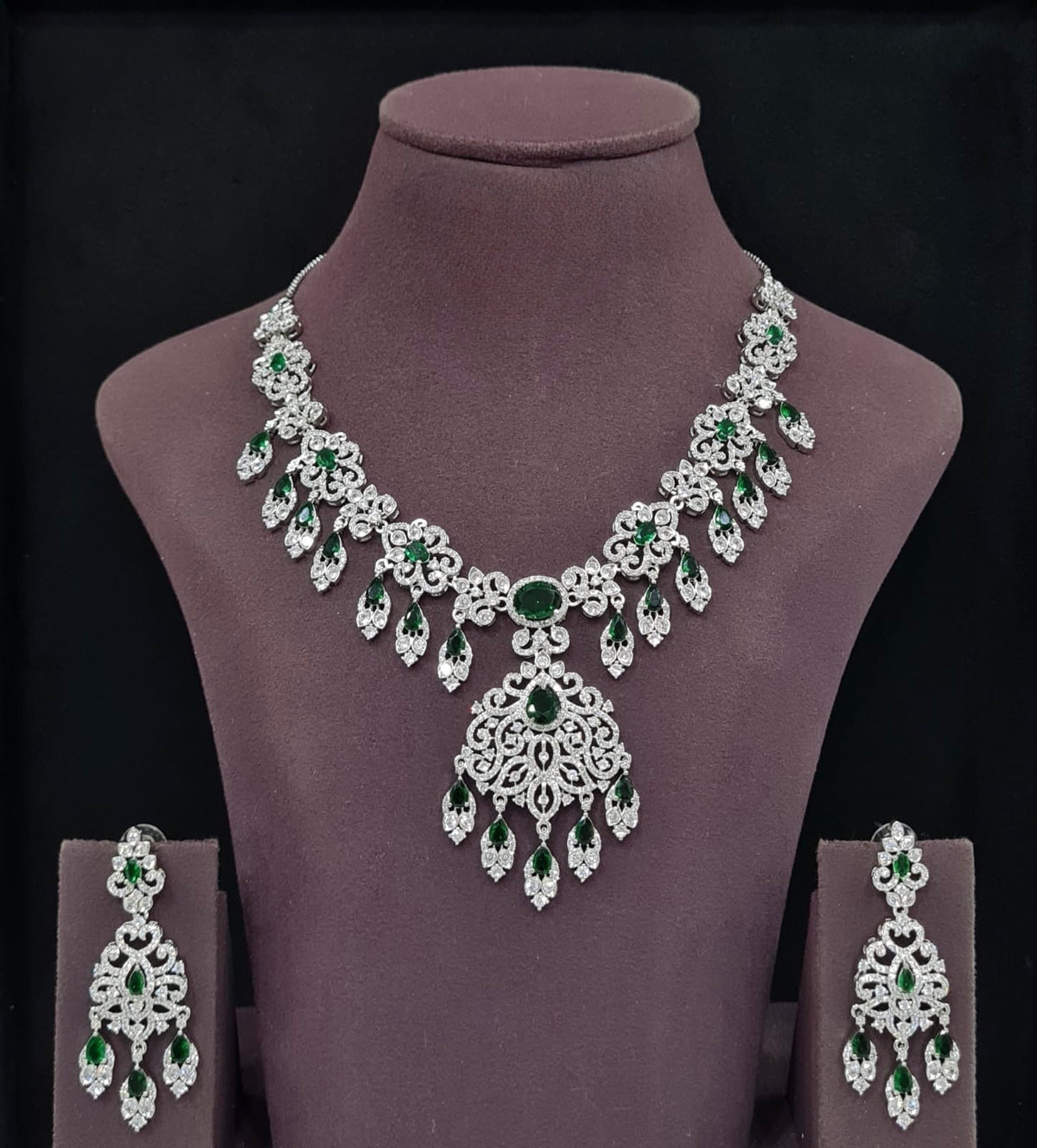 Cz Necklace 11651 - KRISHNA'S SWETA JEWELLERY