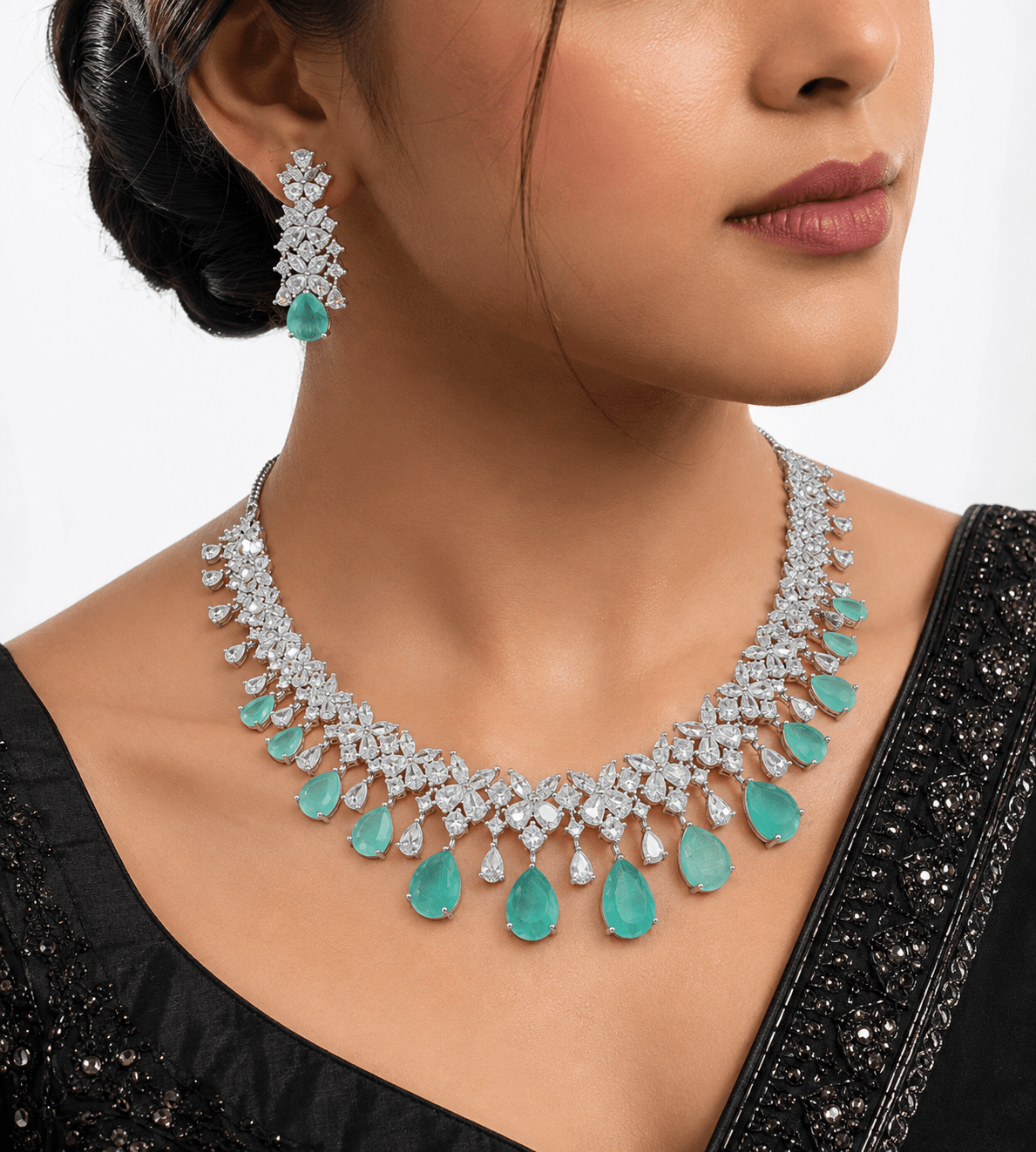 Cz Necklace 11652 - KRISHNA'S SWETA JEWELLERY
