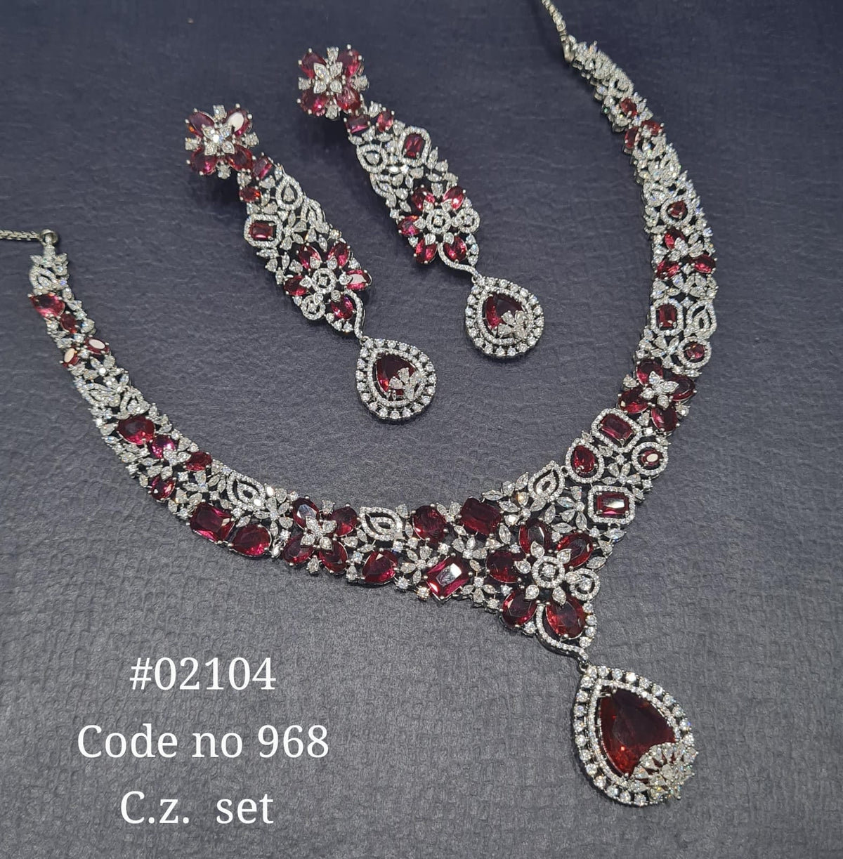 Cz Necklace set 02104 - KRISHNA'S SWETA JEWELLERY