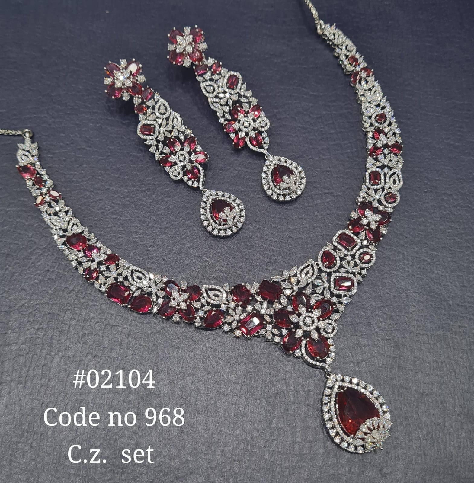 Cz Necklace set 02104 - KRISHNA'S SWETA JEWELLERY