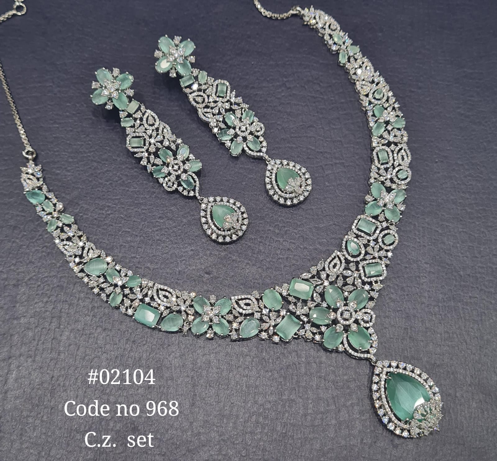 Cz Necklace set 02104 - KRISHNA'S SWETA JEWELLERY