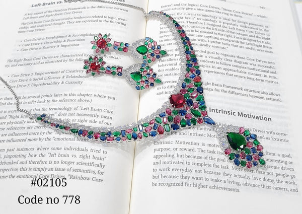Cz Necklace set 02105 - KRISHNA'S SWETA JEWELLERY