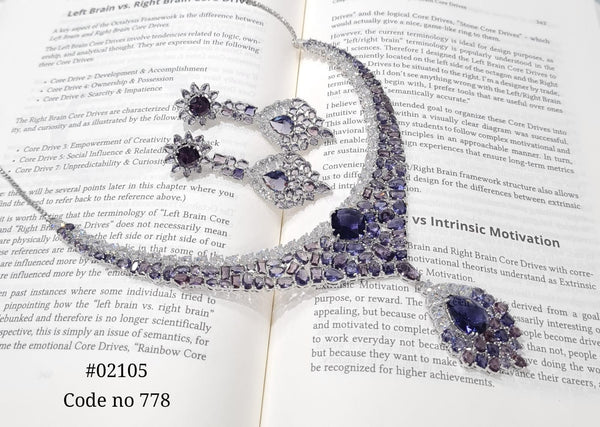 Cz Necklace set 02105 - KRISHNA'S SWETA JEWELLERY