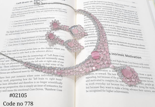 Cz Necklace set 02105 - KRISHNA'S SWETA JEWELLERY