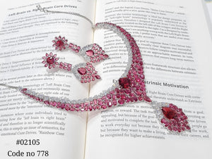 Cz Necklace set 02105 - KRISHNA'S SWETA JEWELLERY