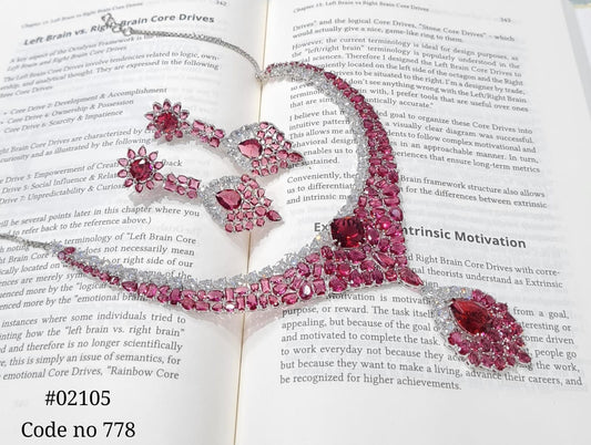 Cz Necklace set 02105 - KRISHNA'S SWETA JEWELLERY