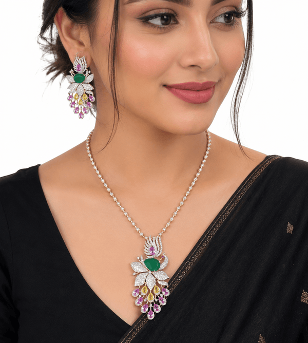 Cz Pendant 11614 - KRISHNA'S SWETA JEWELLERY