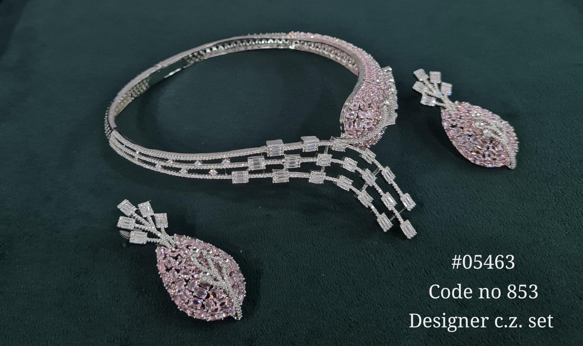 Cz Statement Necklace 05463 - KRISHNA'S SWETA JEWELLERY