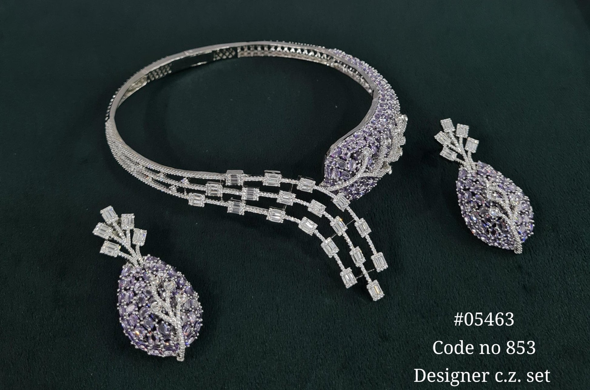 Cz Statement Necklace 05463 - KRISHNA'S SWETA JEWELLERY