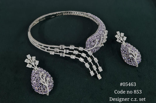 Cz Statement Necklace 05463 - KRISHNA'S SWETA JEWELLERY