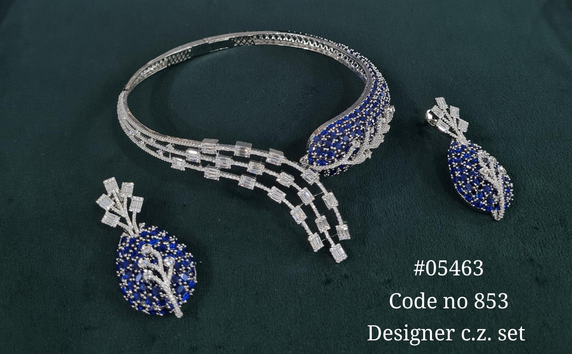 Cz Statement Necklace 05463 - KRISHNA'S SWETA JEWELLERY