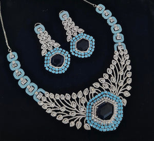 Cz Statement Necklace 06017 - KRISHNA'S SWETA JEWELLERY