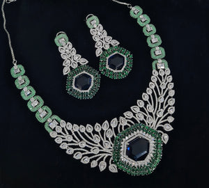 Cz Statement Necklace 06017 - KRISHNA'S SWETA JEWELLERY