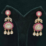 Uncut Kundan Stone Earrings - Timeless Elegance & Glamour. Handcrafted Tradition (KS_07609) - Krishna's Sweta JewelleryKundan Earring